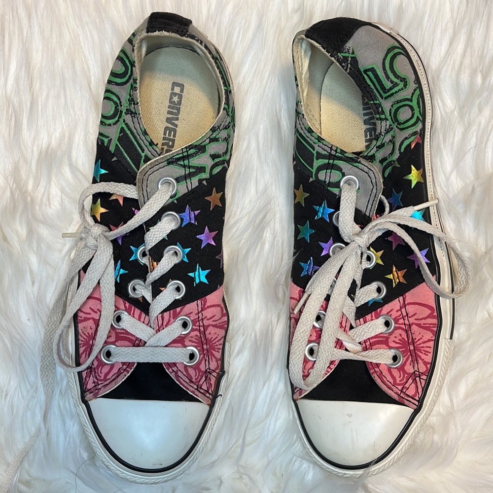 Cute vintage Multi Colored All Star Converse size 8